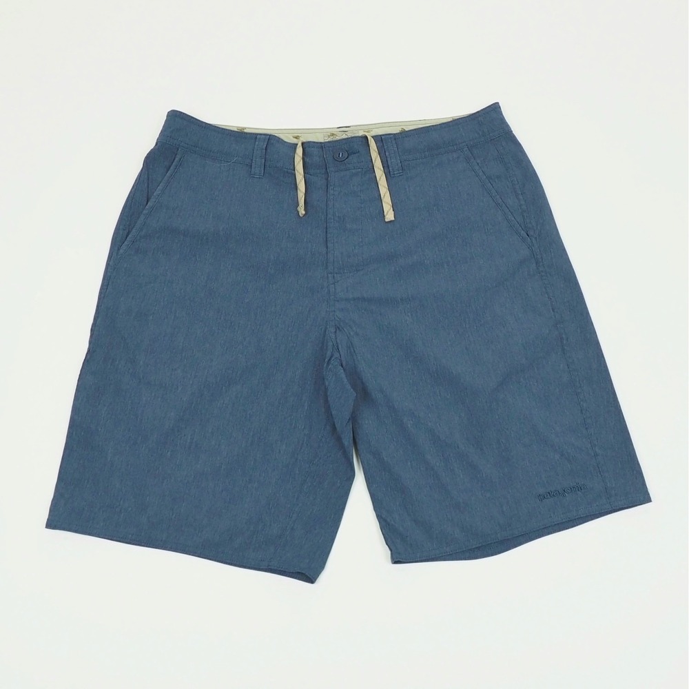 Patagonia Stretch Wavefarer Walk Hybrid Shorts Mens 34 Blue Nylon Blend Hiking